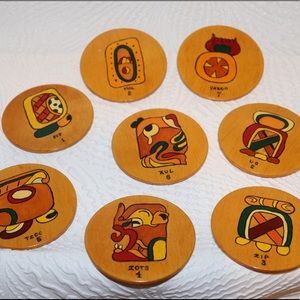 hand painted wooden coasters